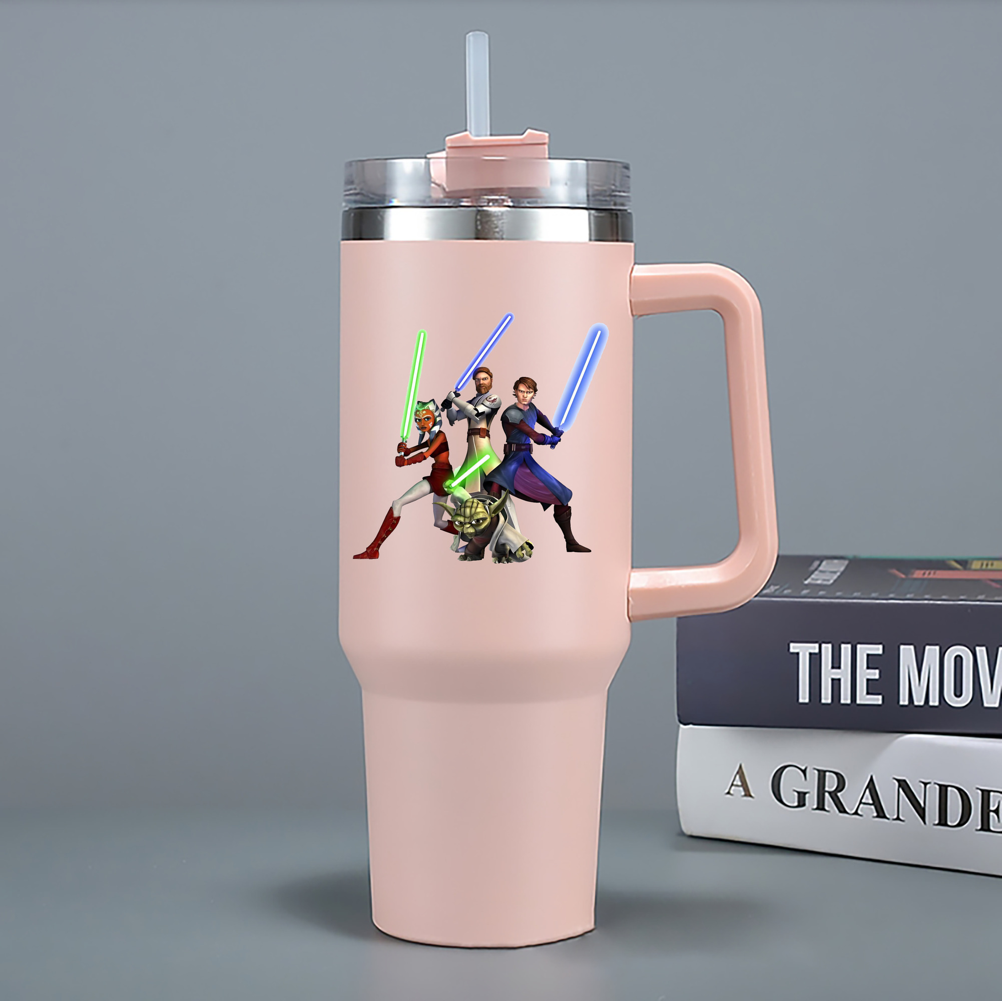 （画像用） スター・ウォーズ Star Wars 1200mL車用タンブラー - クリスタルステッカー（プラスチックストロー付き）